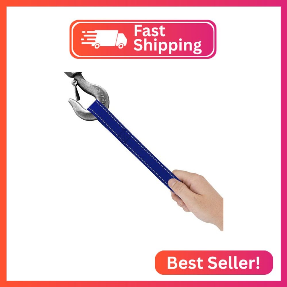 Country Brook Design - 1 Inch Winch Hook Pull Strap with Reflective Nylon - Roya