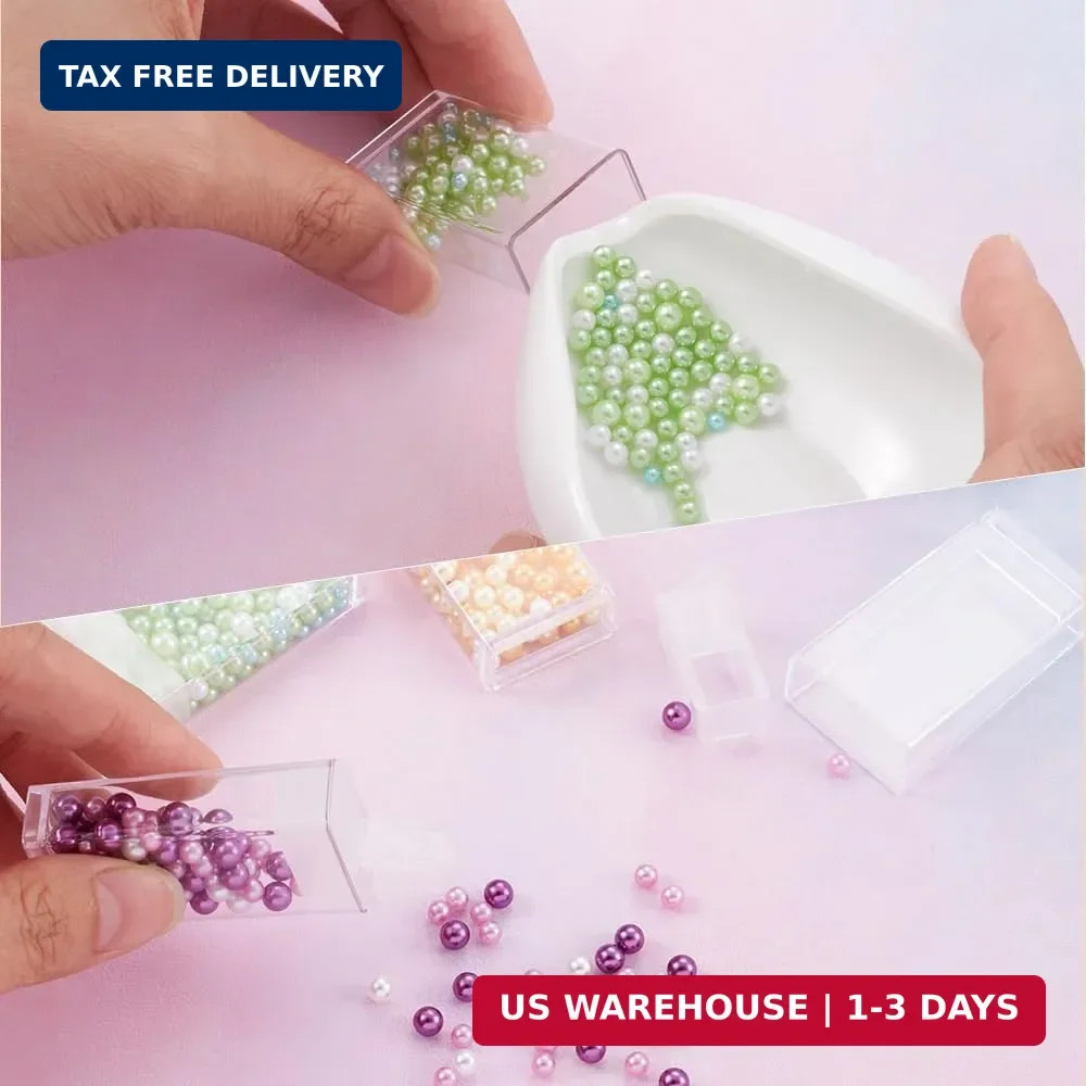 100Pcs Plastic Flip Top Seed Bead Small Storage Containers 2x1 Rectan