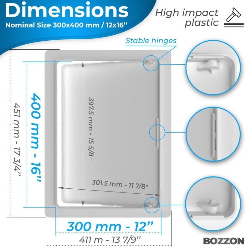 Versatile 12x16 Access Panel for Plumbing and Electrical - Durable Plastic