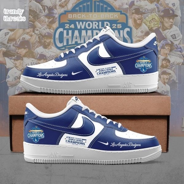 LA Dodgers Back To Back World Series 2025 Champions Air Force 1 Shoes