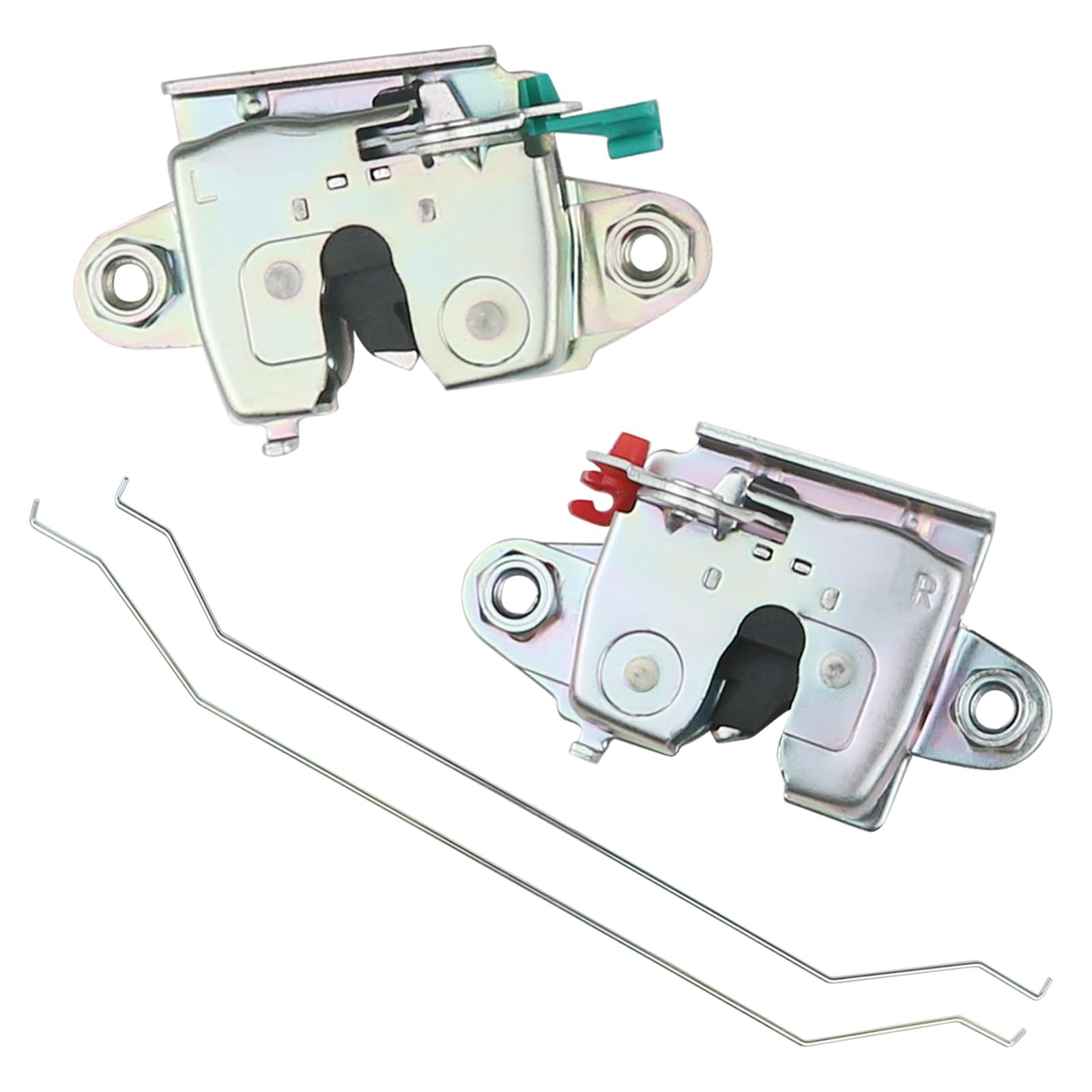 Osompar 1Pair Tailgate Latch Lock with Control Link 4 Pieces, Silver