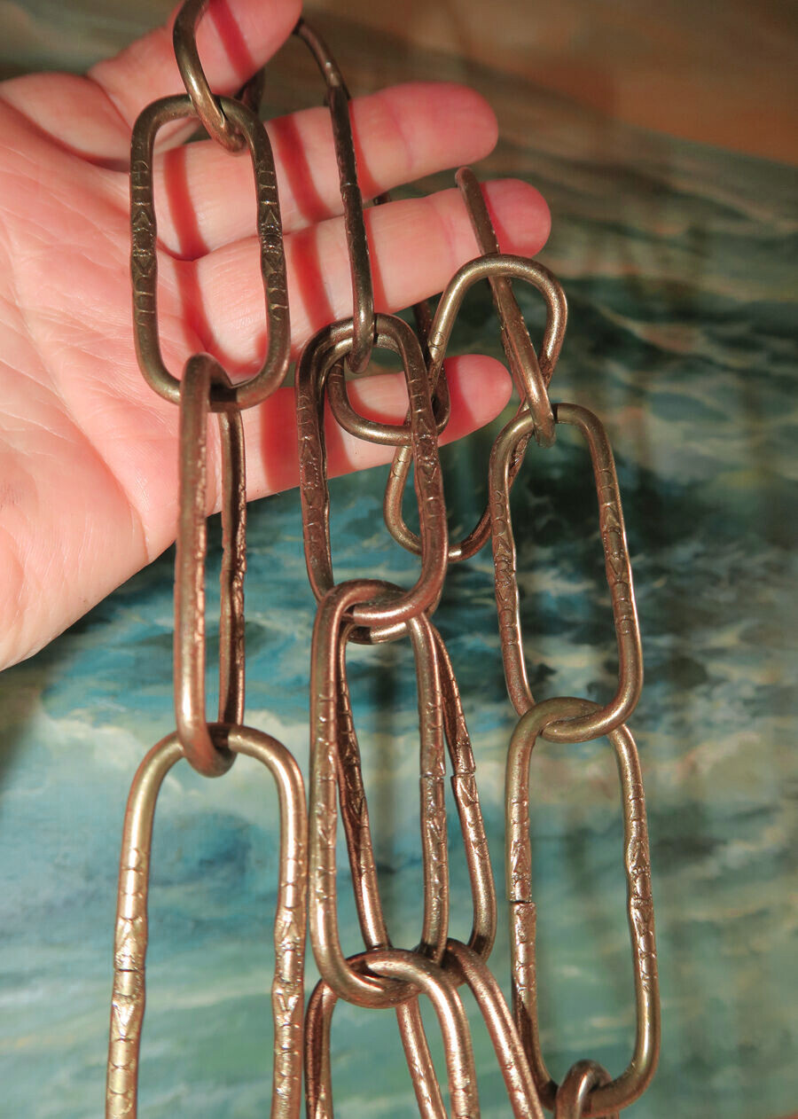 4FT - 27 links Copper tone ornate chain for Vintage hanging lamp chandelier part