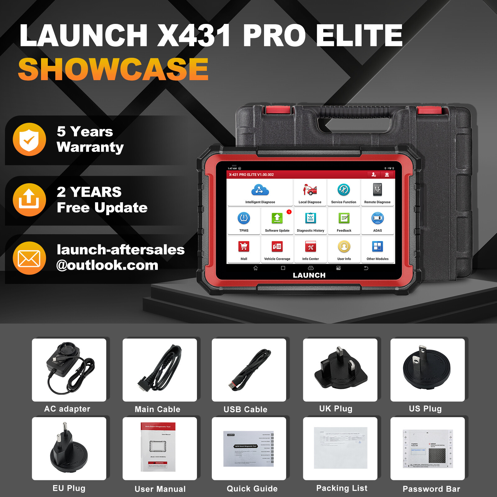 LAUNCH X431 Pro Elite V+ Pro3S+ Bidirectional Car Diagnostic Scanner ECU Coding