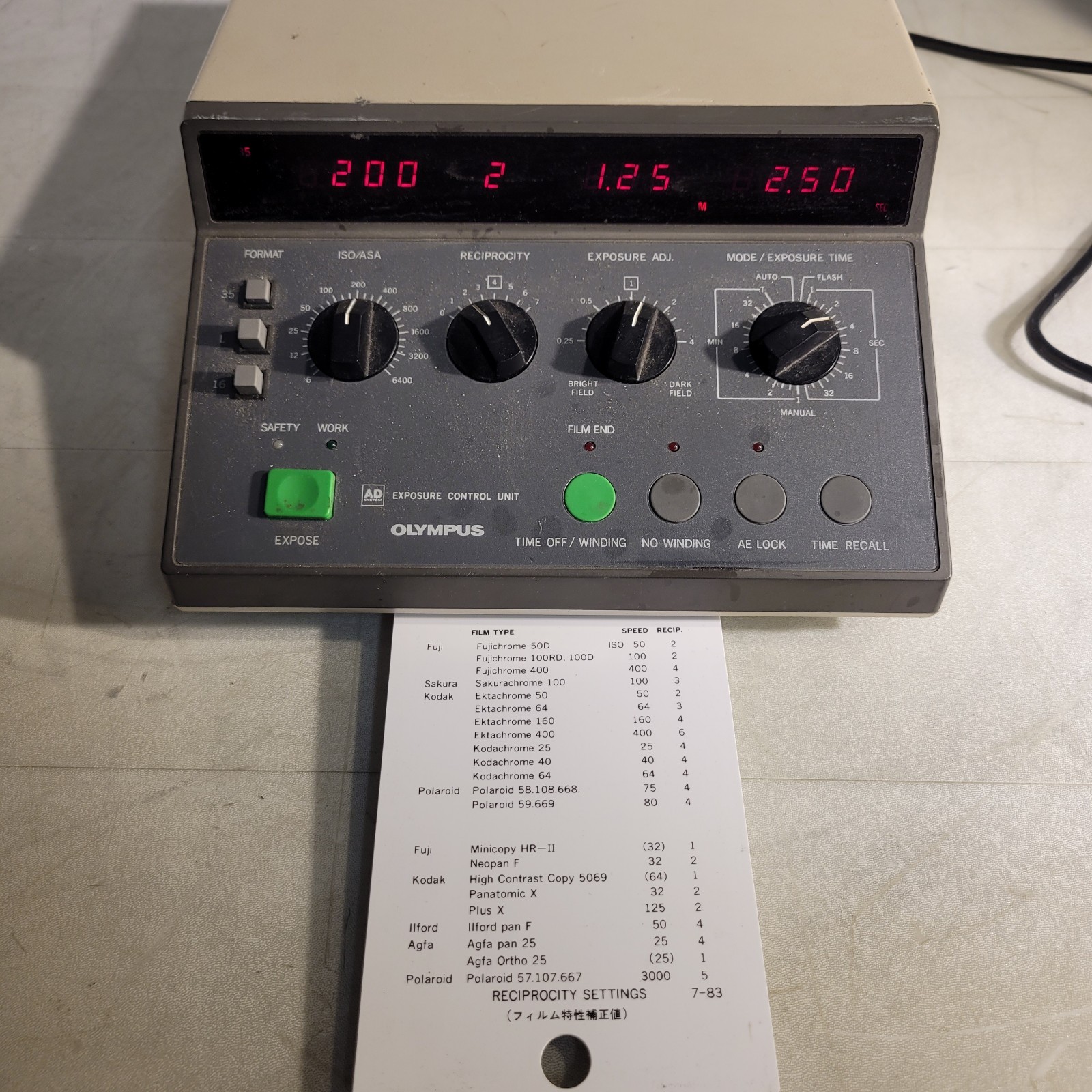 Olympus PM-CBSP AD Exposure Control Unit Microscope Photography Device