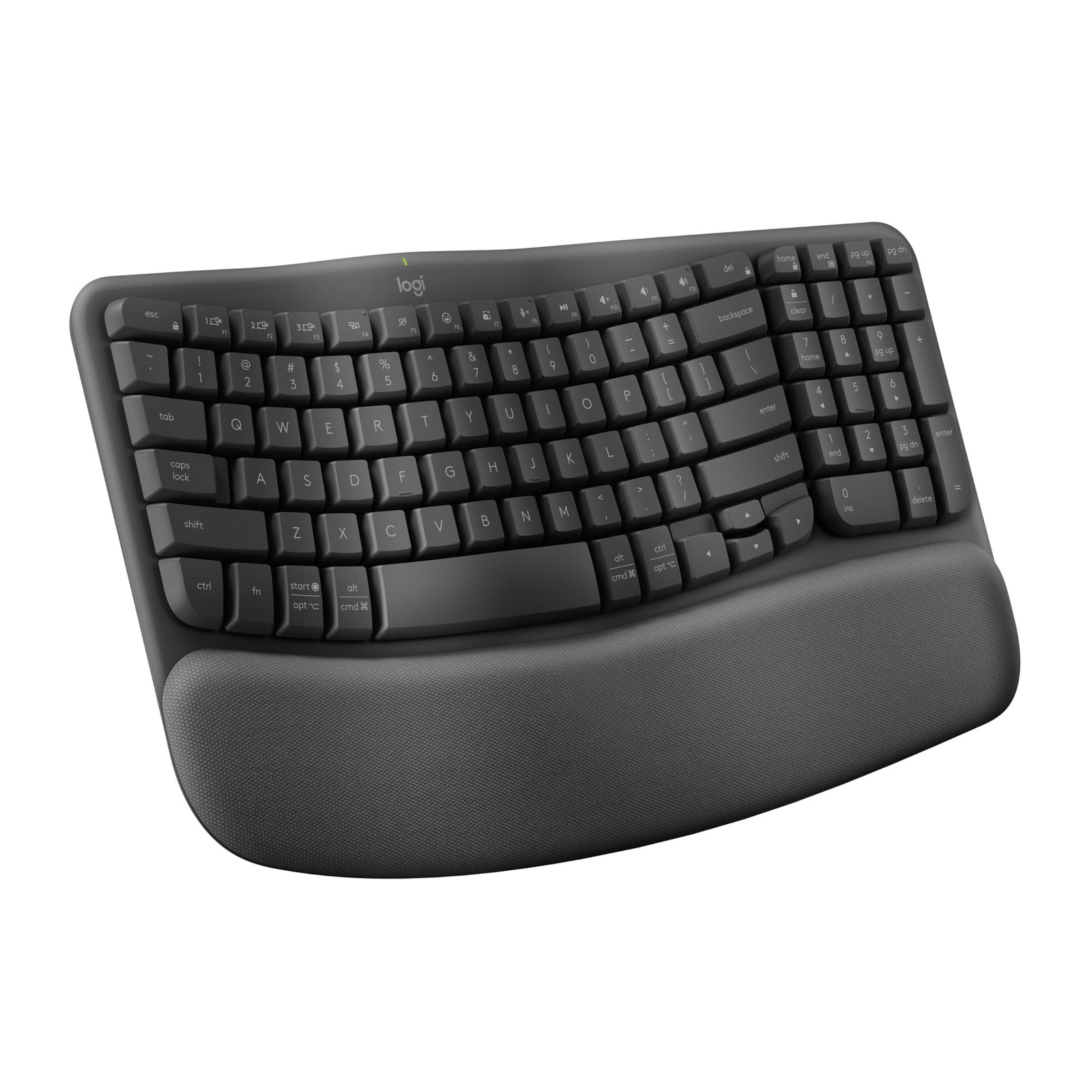 Logitech Wave Keys Wireless Ergonomic Keyboard Bluetooth Logi Bolt Graphite