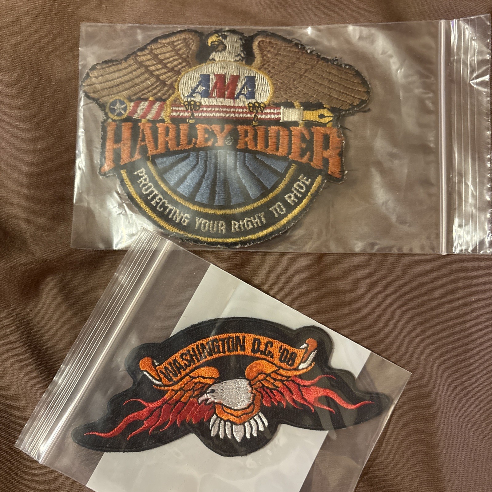 Vintage Harley Davidson Motorcycle Jacket Patch AMA Harley Rider Bald Eagle Lot