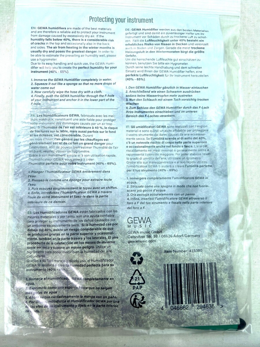Gewa Cello Humidifier
