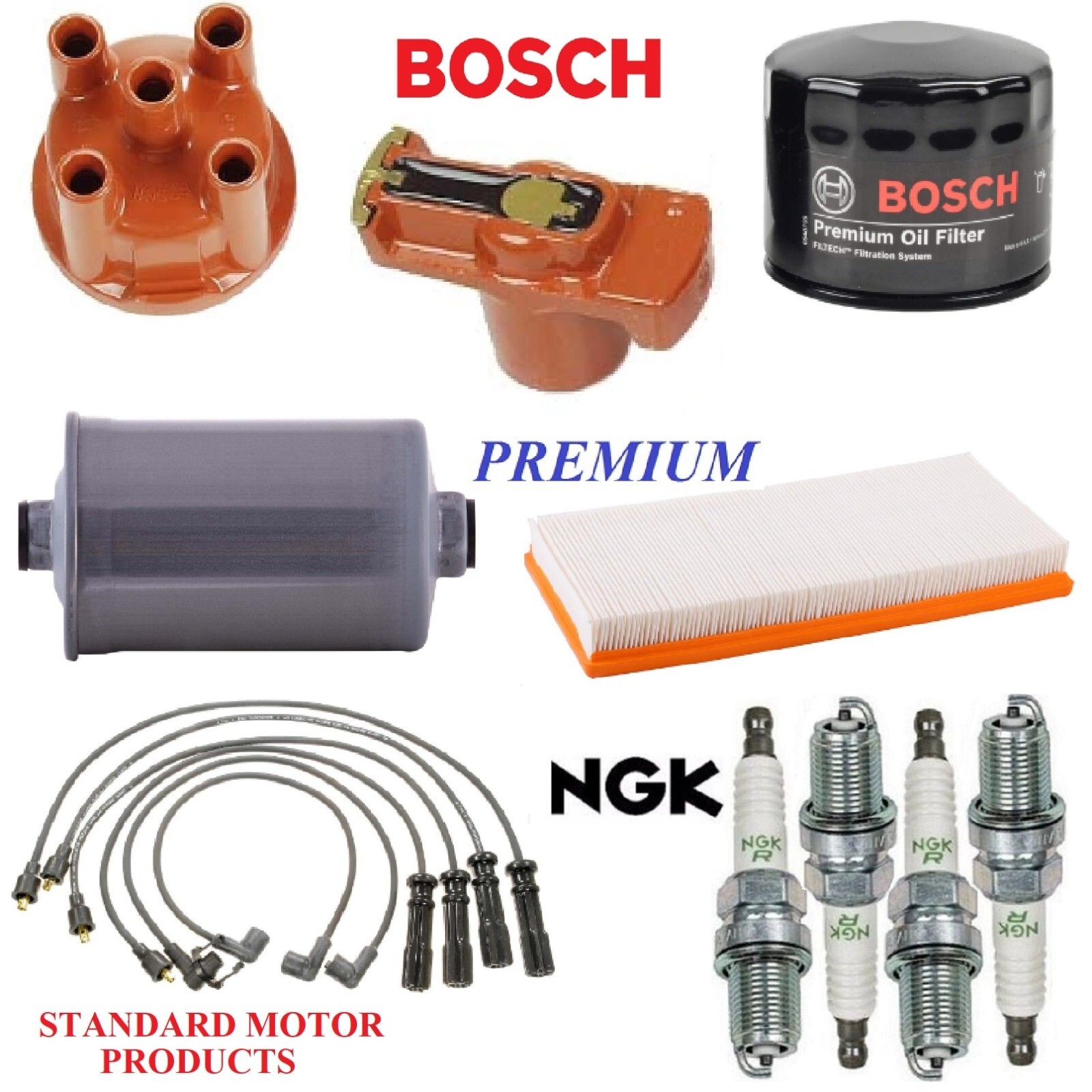 Tune Up Kit Filters Wire Spark Plugs for Volvo 244 L4 2.3L 1988-1989