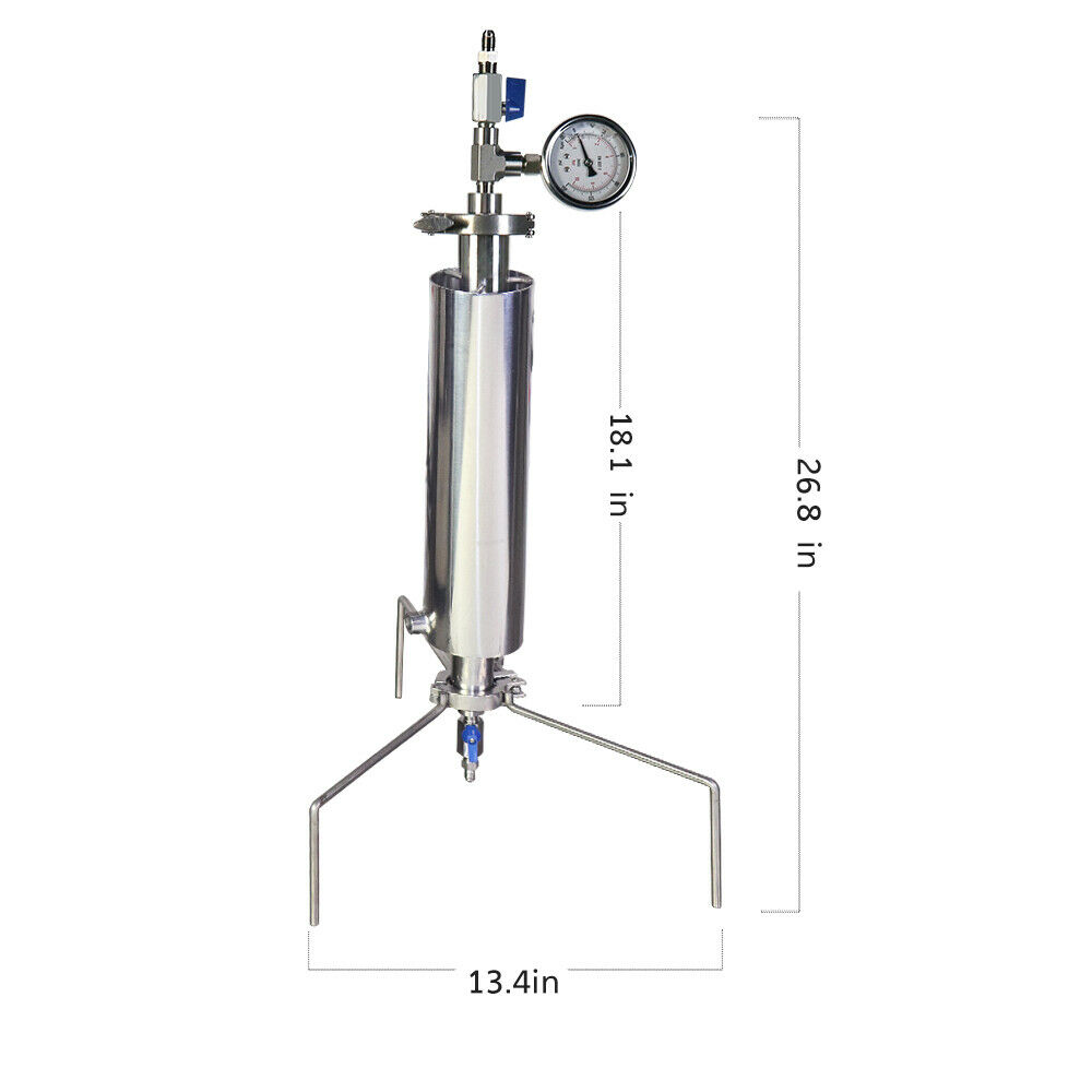 90g 18" Portable Jacket Vacuum Chamber / Tube Closed Loop Extractor