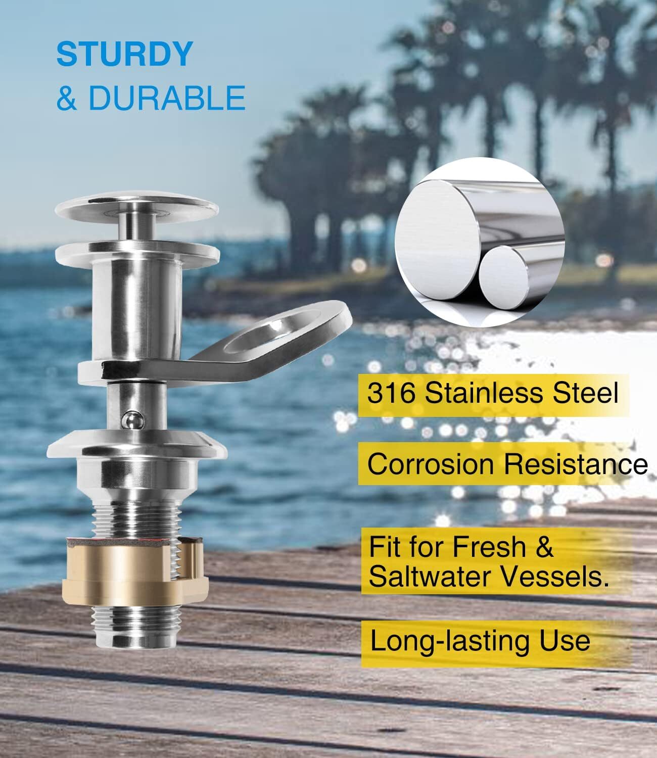 1/2'' QUICK RELEASE BOAT FENDER HOLDER KIT - MARINE STAINLESS STEEL