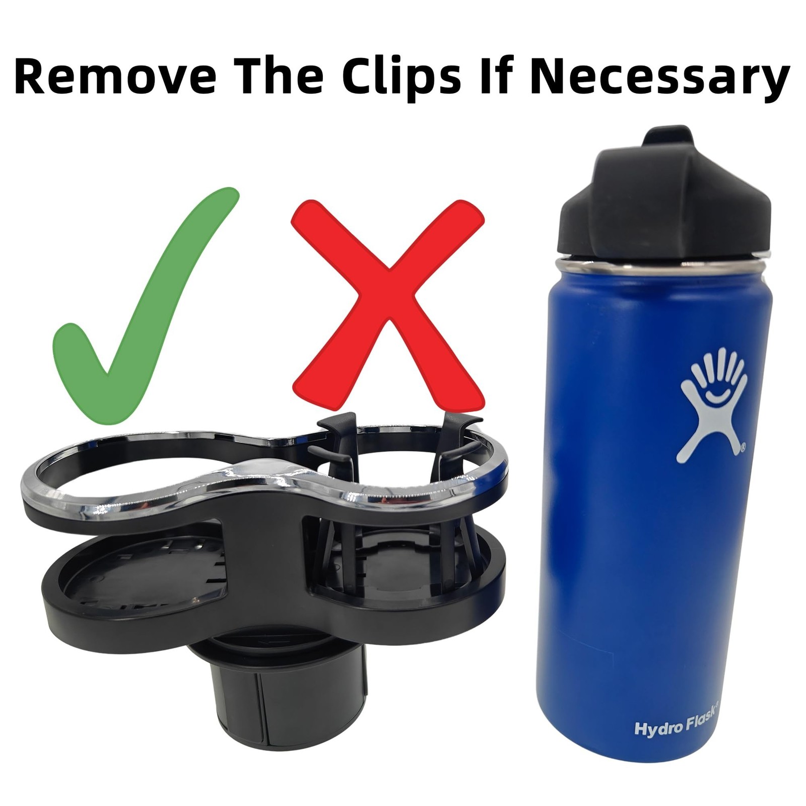 Car Cup Holder Extender with Adjustable Mounting Base - Cup Slot 1-2 Splitter...
