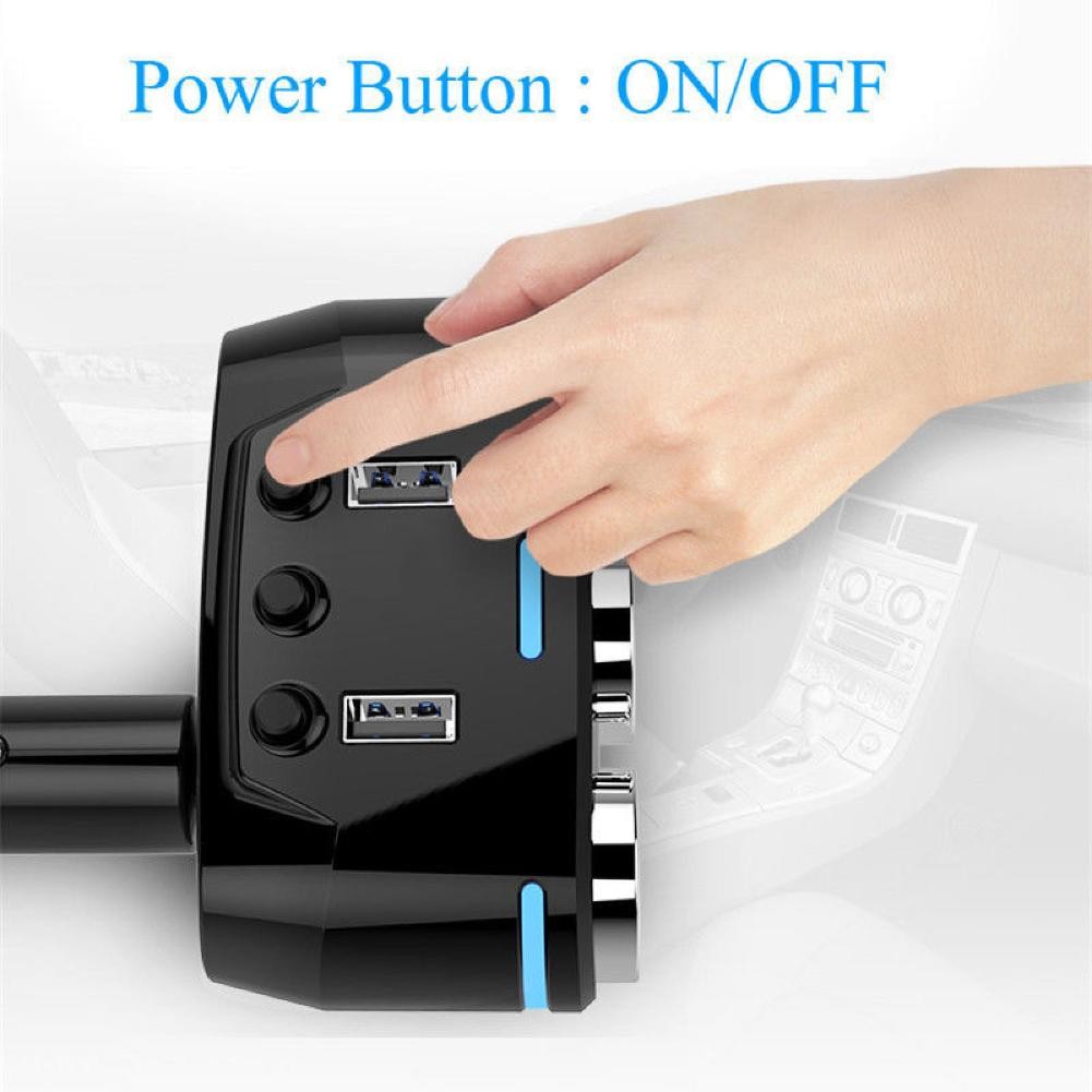 12V-24V Power Adapter Cigarette Lighter Socket Splitter Dual USB Car Charger E