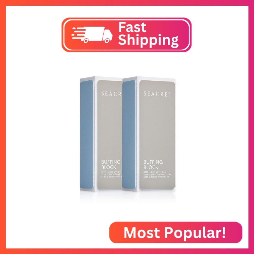 SEACRET Minerals Professional Nail Buffing Block, 3 Ways Buffing Block The Secre