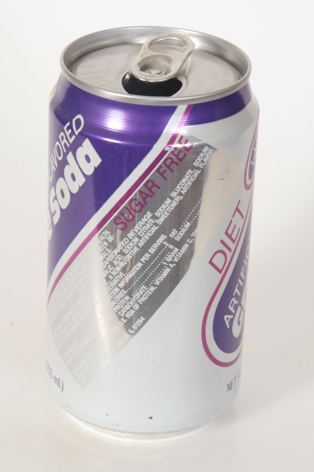 Diet Lady-Lee Grape Soda can
