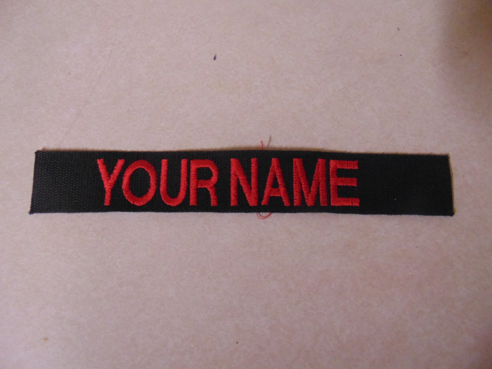 US MILITARY PATCH NAME TAPE TAG SEW ON OLDER BLACK WITH NAME YOUR NAME