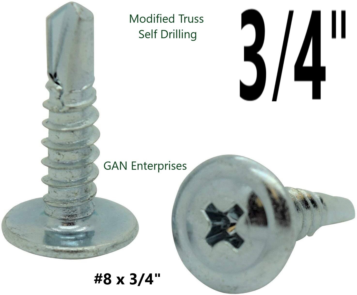 Modified Truss Head #8 x 3/4 Self-Drilling K-Lath Tek Screws (500)