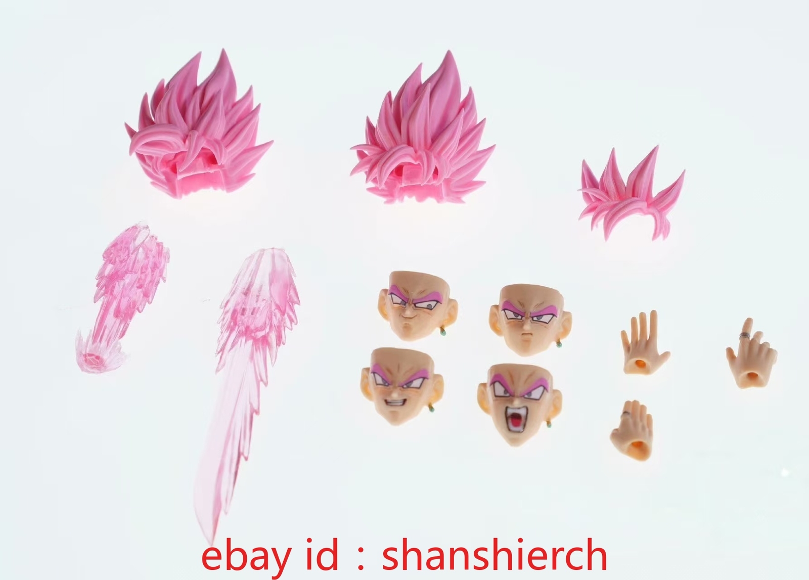 DL Custom SHF 1/12 Scale Son Goku Black Zamasu Pink Hair Head Sculpt Face kit