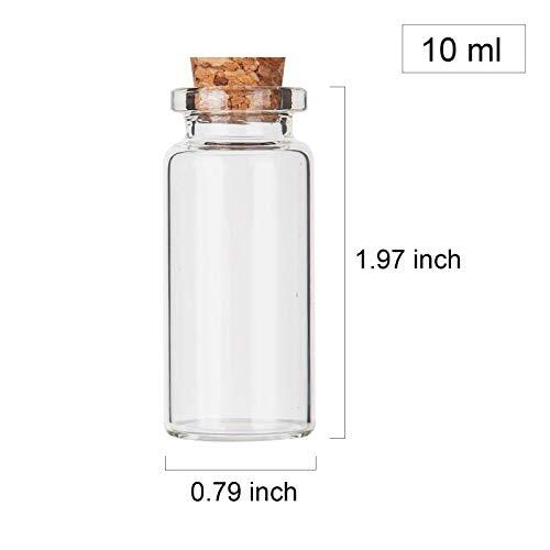 Brajttt 64PCS Cork Stoppers Glass Bottles,10ml Storage Container