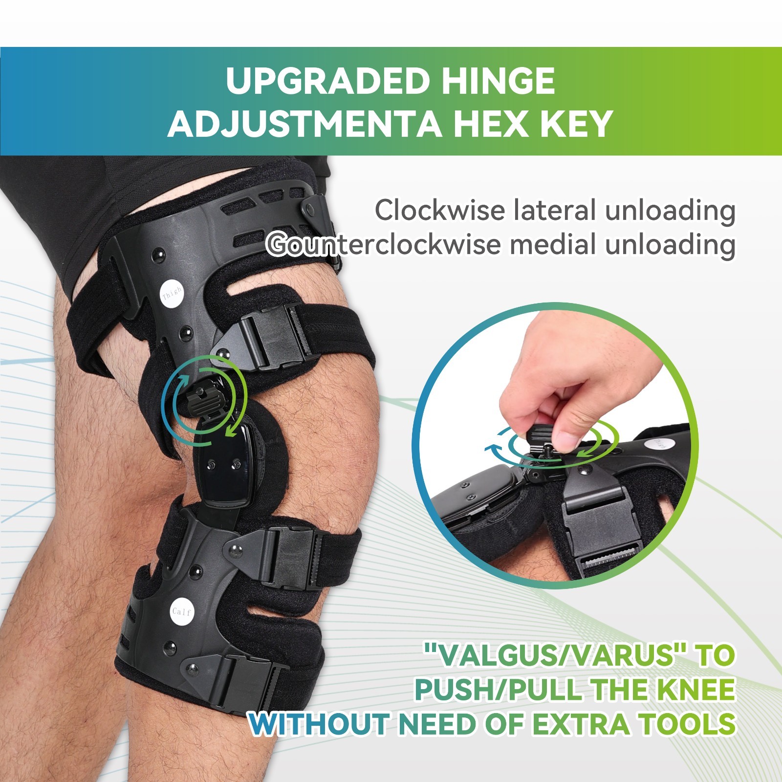 Knee Brace For Bone-on-Bone Pain Relief & Knee Support,Adjustable