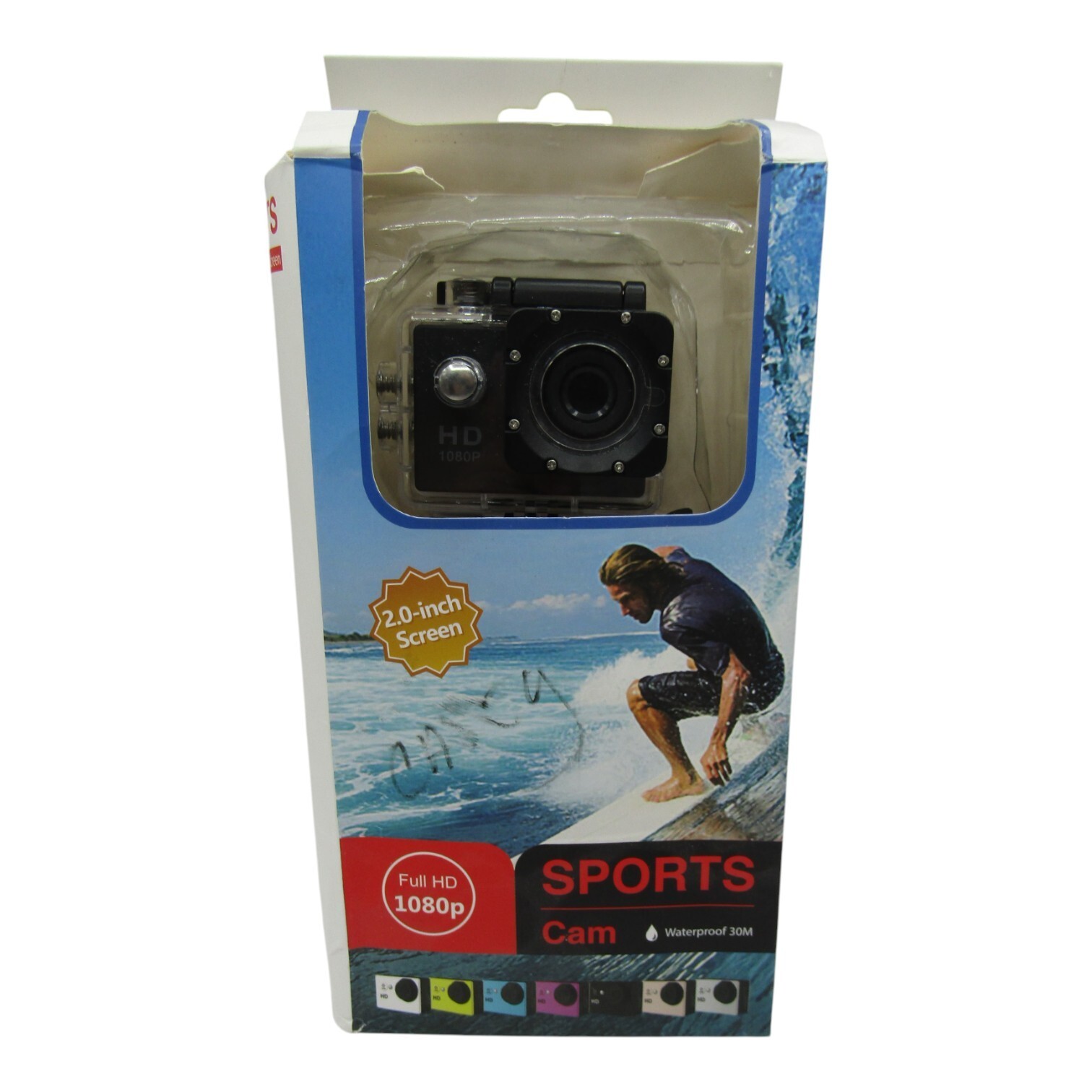 Sports Cam Full HD 1080p Waterproof 30m (Screen 2") Plus Acessories  NEW