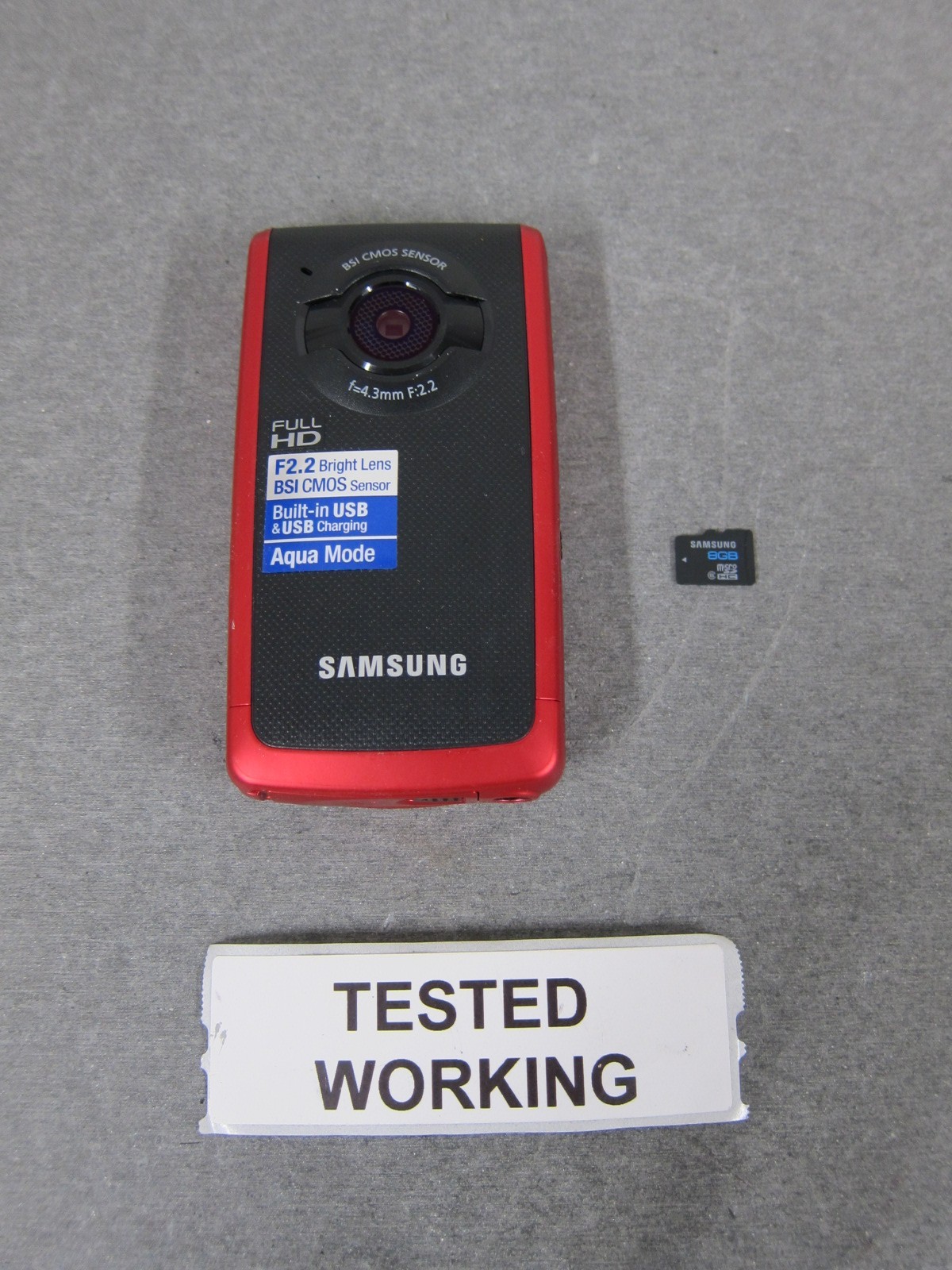 Samsung HMX-W200 Waterproof Video Recorder Camcorder Camera w/ 8GB Memory Card