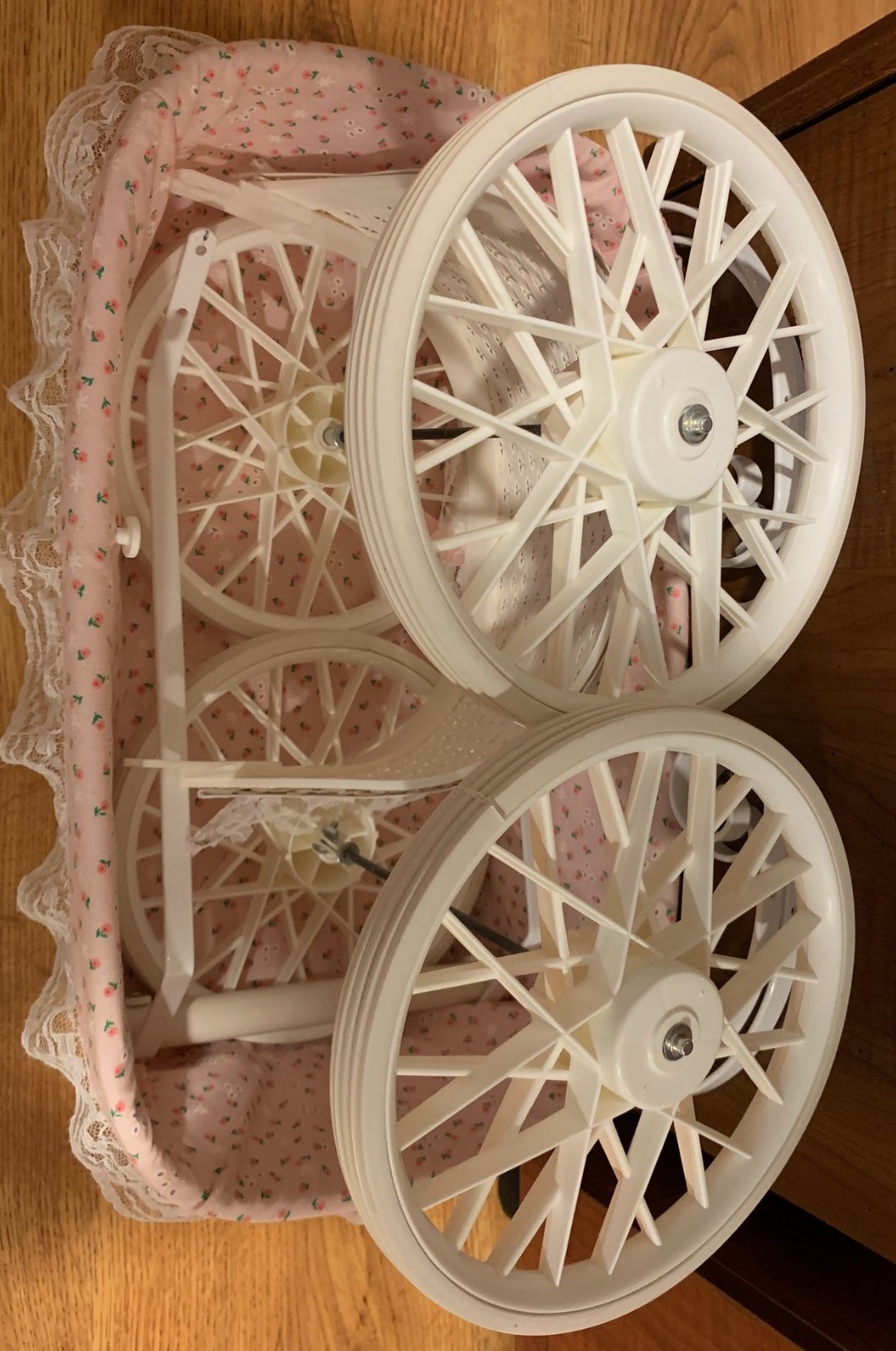 Plastic White Basket Weave Patterned 29 inch Tall Stroller
