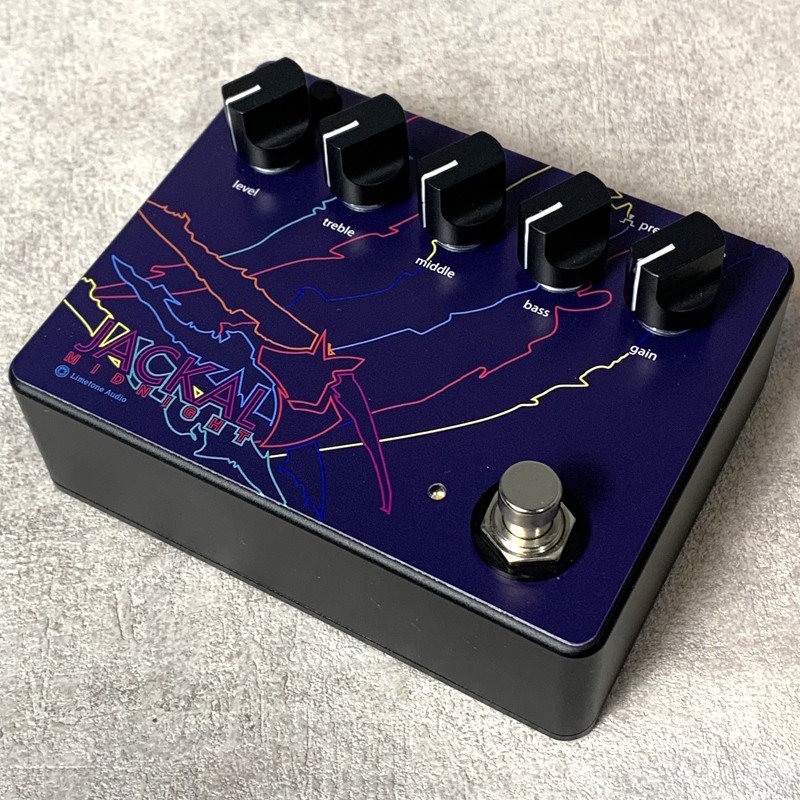 Limetone Audio Jackal Midnight Neon Stripe Distortion Pedal Used