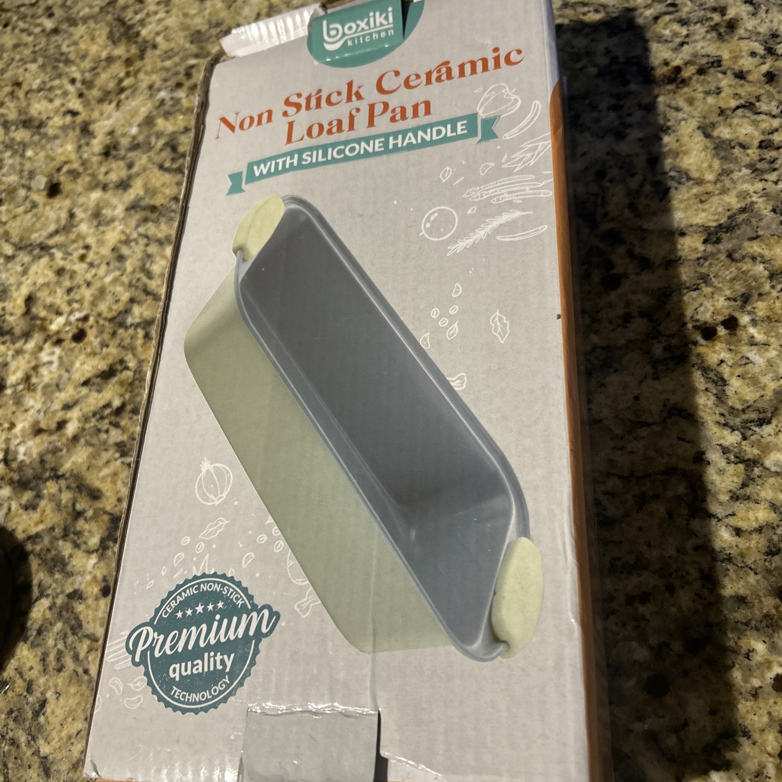 Boxiki Kitchen Premium Ceramic Bread Loaf Pan - 11x5 4.6"D x 9"W x 9"H, Gray