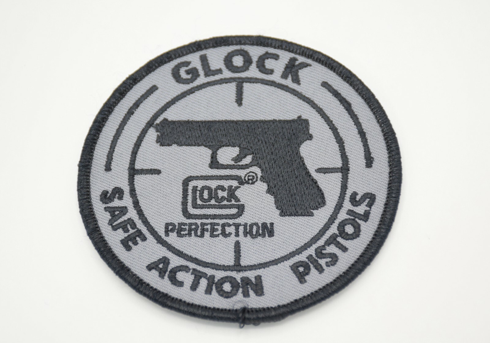 GLOCK PERFECTION FACTORY LOGO PATCH CHARCOAL GRAY 17 19 22 23 26 27 43X 44 45 48
