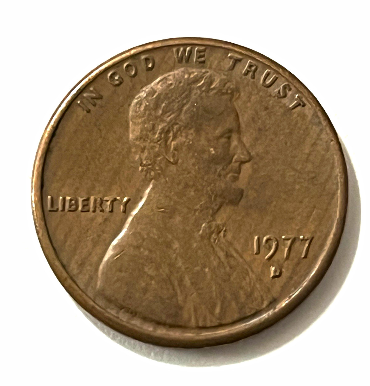 1977-D error coin filled in mint mark Lincoln memorial penny free shipping