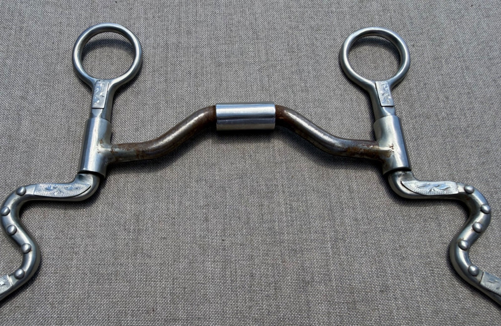 Francois Gauthier Silver Dot Low Port Hinged Futurity Bit for Western Show Horse