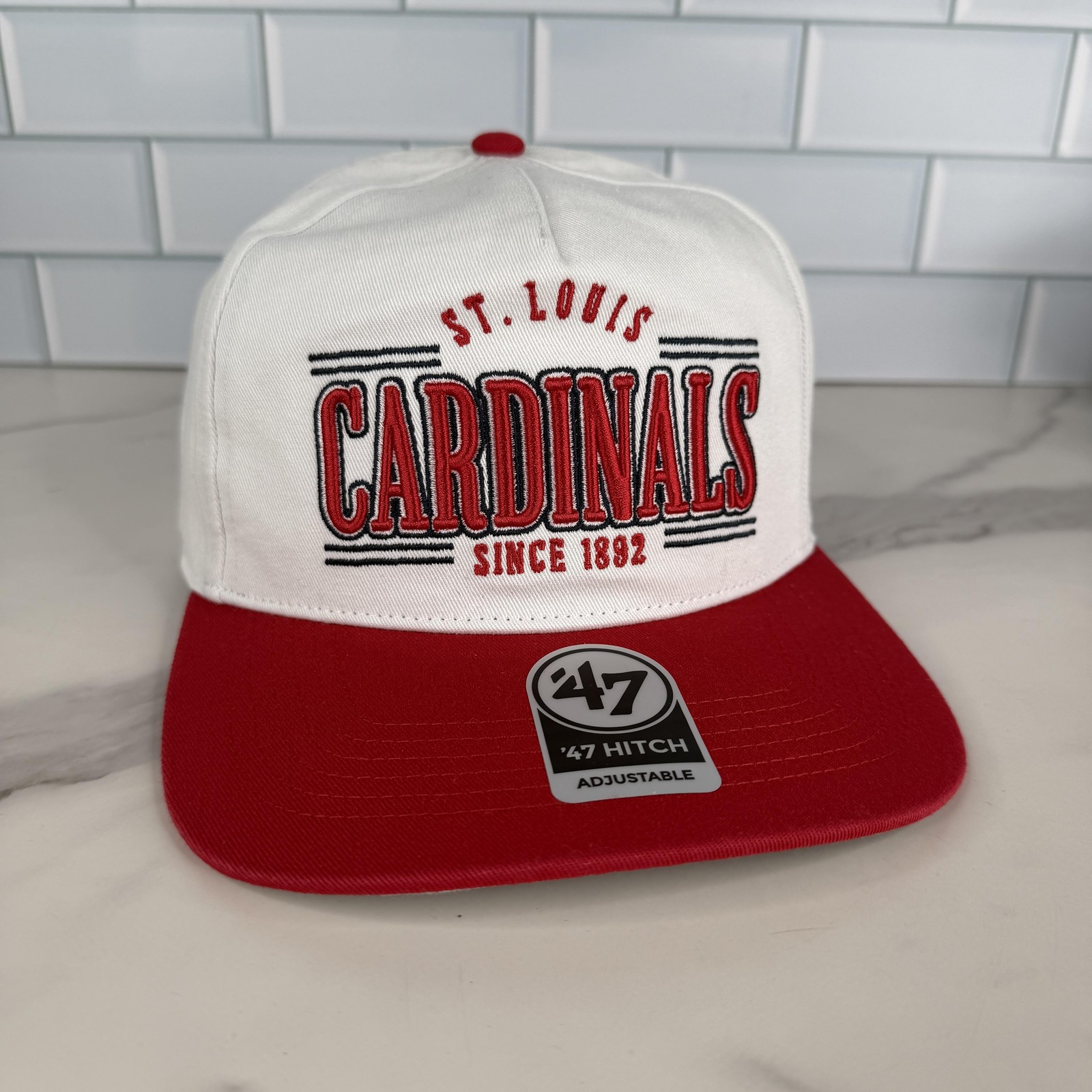 St Louis Cardinals Hat Cap Snap Back Mens One Size White MLB Baseball 47 Hitch