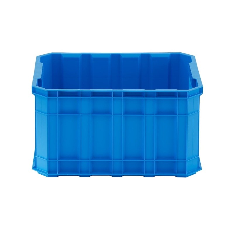 Durable Stackable Plastic Utility Crate W/ Ergonomic Handles Home Storage New