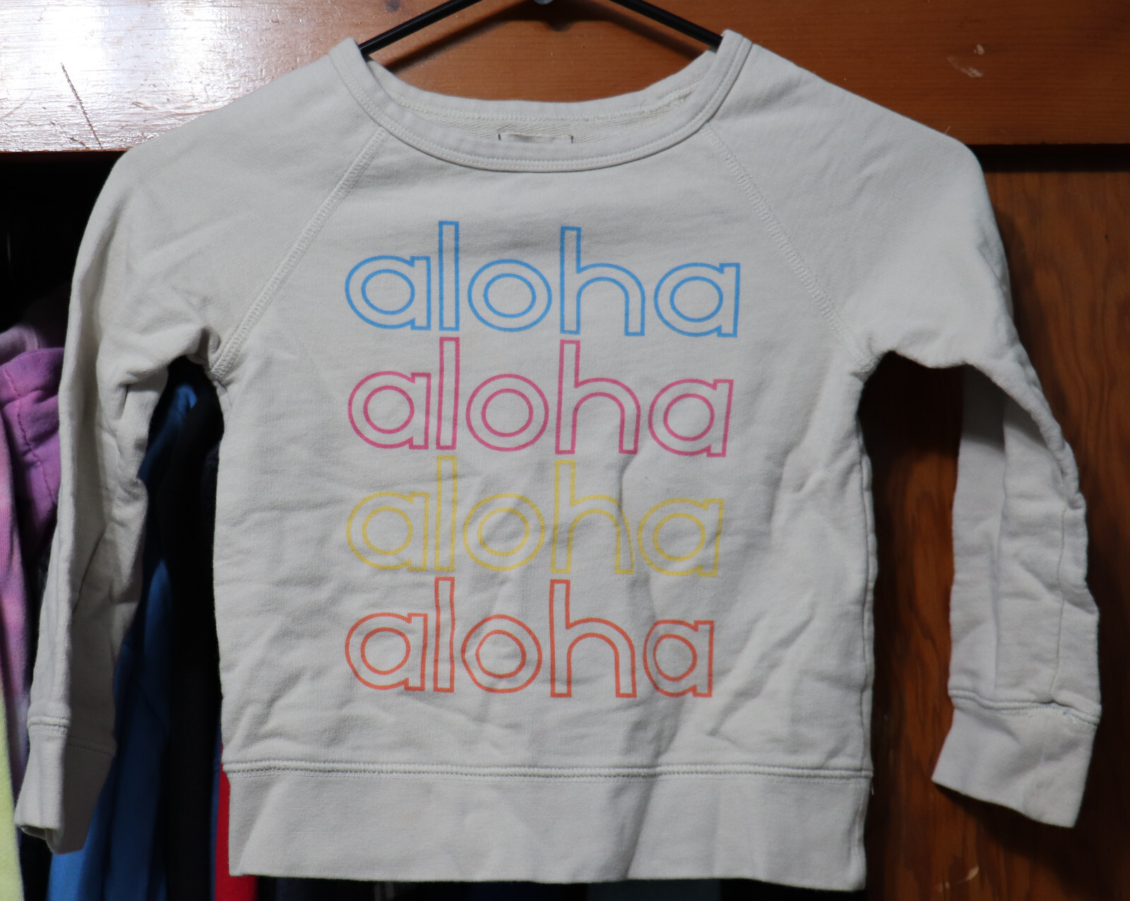 Peek Sweatshirt Pullover "Aloha" Gray Girls Youth Small YS 4-5