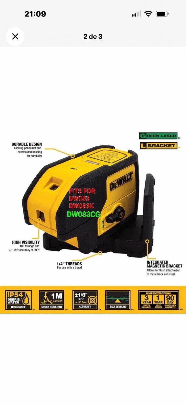 Dewalt POWER BUTTON KIT FOR DW083 DW085 DW085K Self Leveling Laser Pointer