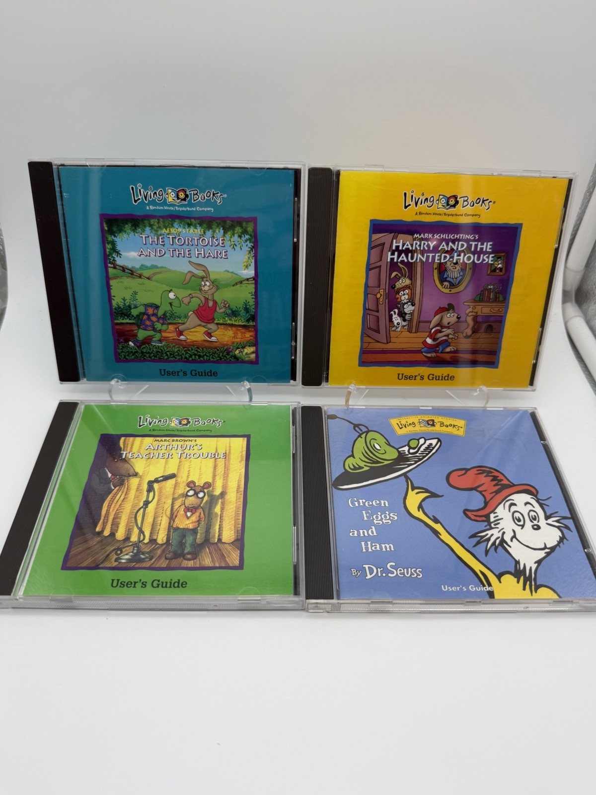 Lot of 4 Living Books PC CD-Rom Dr Seuss Harry Haunted House Arthur Tortoise VTG