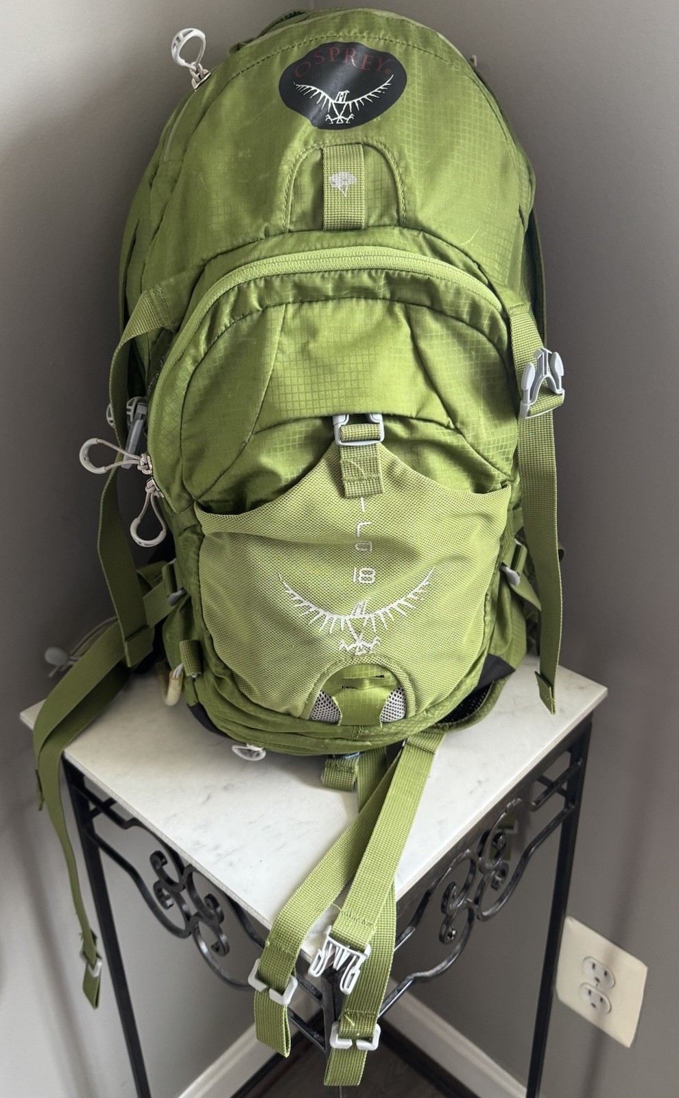 Osprey Women’s MIRA 18 Hydration PACK Avocado Green SHOVE IT Front POCKET 🔥🔥
