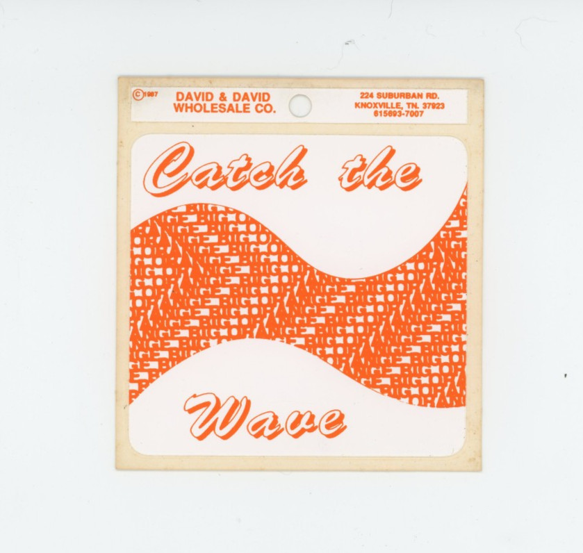 Retro Vintage 1980's Tennessee Volunteers Catch the Wave Football Sticker Vols