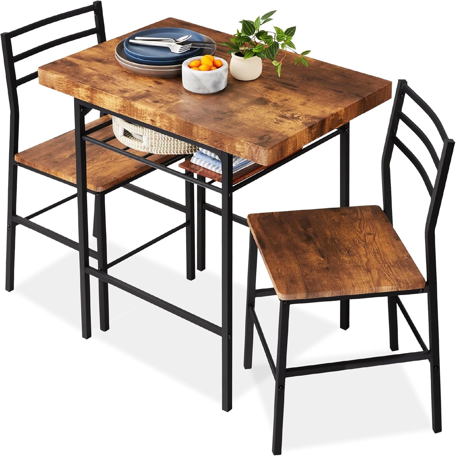 Choice Products 3-Piece Modern Dining Set, Space Saving Dinette for Kitchen,
