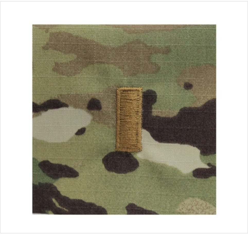 GENUINE U.S. ARMY EMBROIDERED OCP SEW ON RANK INSIGNIA: SECOND LIEUTENANT