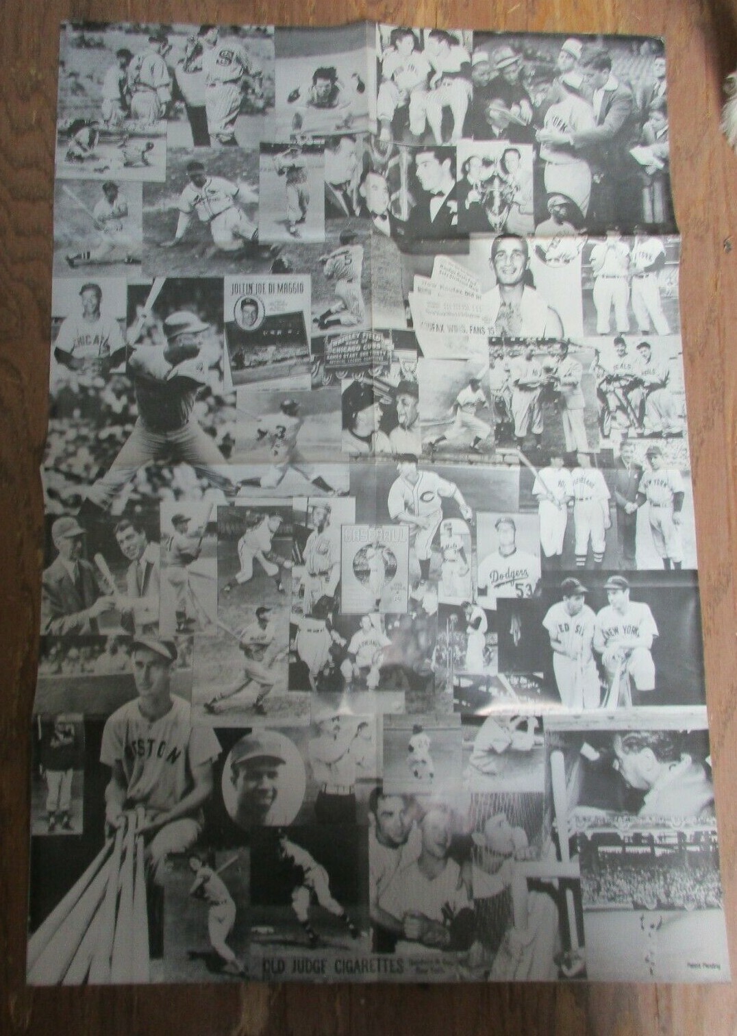 Vintage "Old Judge Cigarettes" 20"x30" Black&White Photo Poster Koufax DiMaggio
