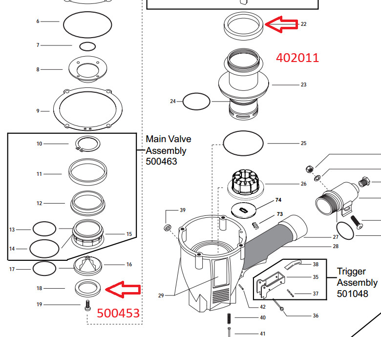 Paslode F350S Framer Post Bumper + Sleeve Seal  500453 + 402011 repair parts