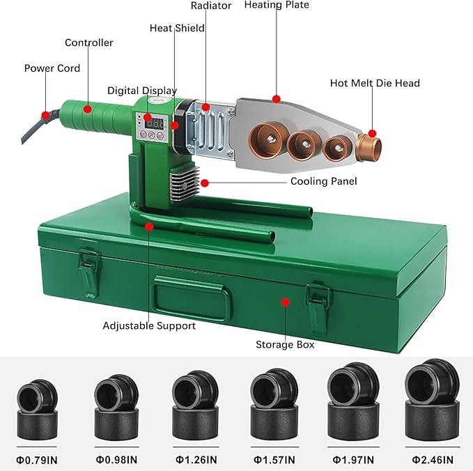 Plastic Pipe Welder 110-220V Welding Machine for PP, PP-R, PE, PP-C Plastic Pipe