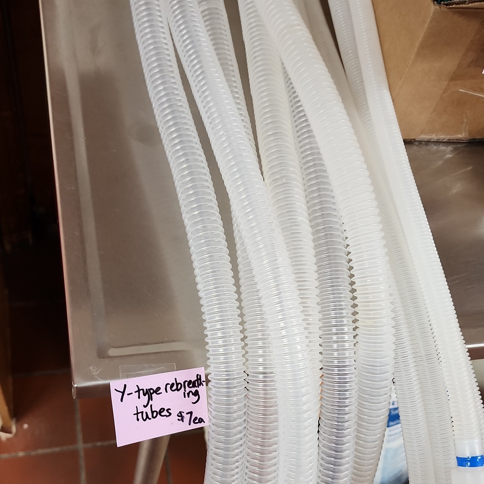 LOT of 5 Y-type Rebreathing Tubes for Anesthesia Breathing Circuit Tube