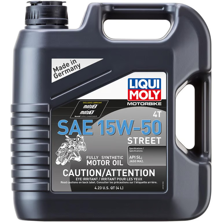 Liqui Moly 4T Synthetic Street Motor Oil - 15W-50 -4L Motorcycle ATV/UTV 20060