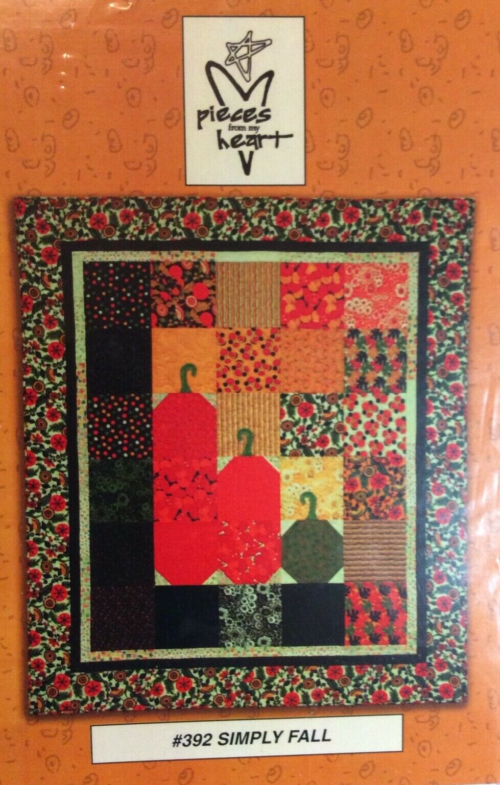 PIECES FROM MY HEART #392 SIMPLY FALL QUILT- 65 1/2" X 75"