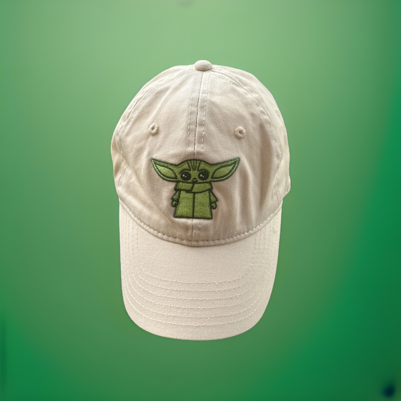 GROGU Felt Patch Green on Ivory Hat Cap Cotton Strap Buckle Star Wars