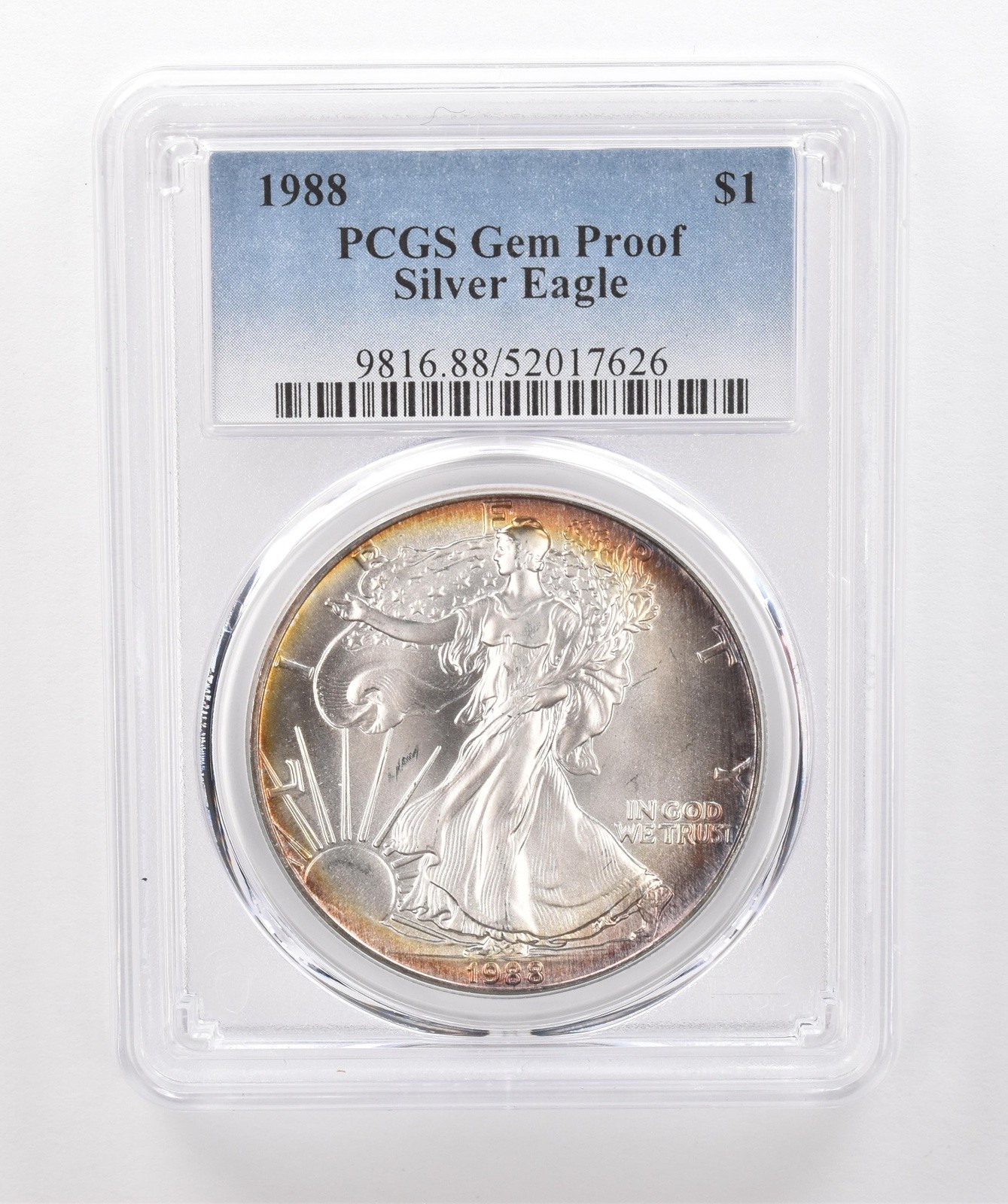 1988 American Silver Eagle Gem Proof PCGS Peripheral Tone *2018