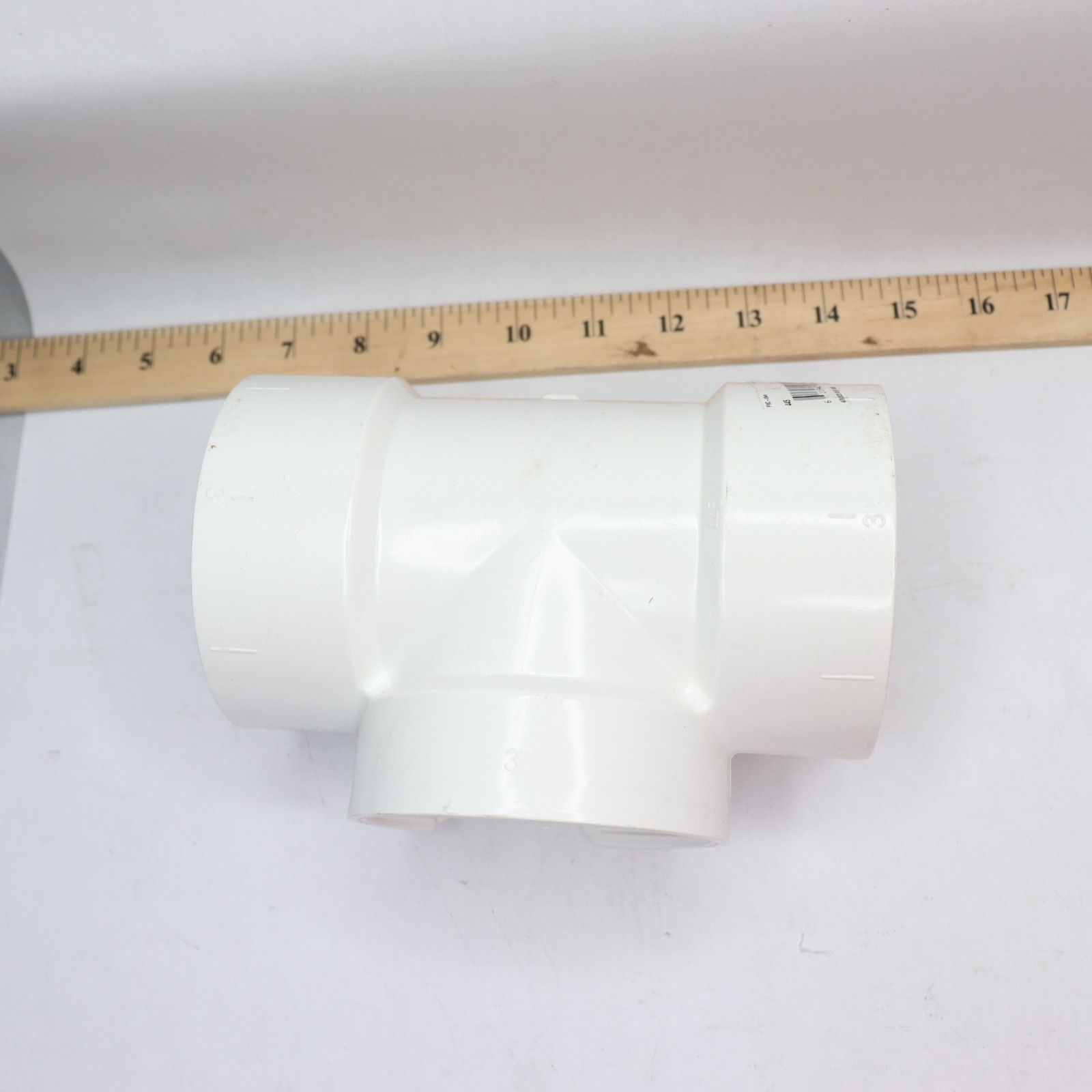 NIBCO 3" PVC DWV Hub x Hub x FPT Cleanout with Plug Test Tee