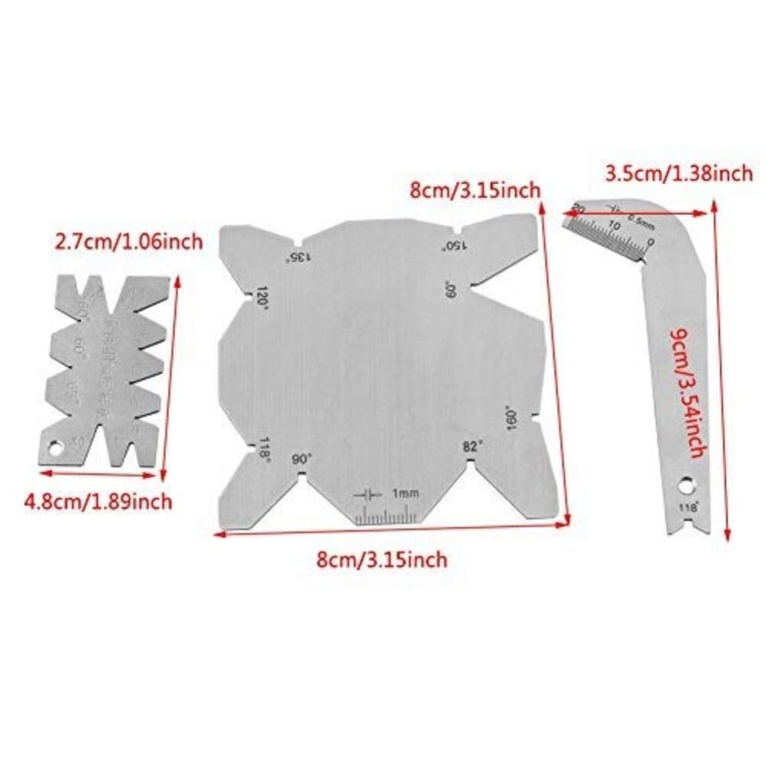 3pcs Angle Gauge Drill Bits, Hand Measure Tools S/S Angle Measuring Sharpener...